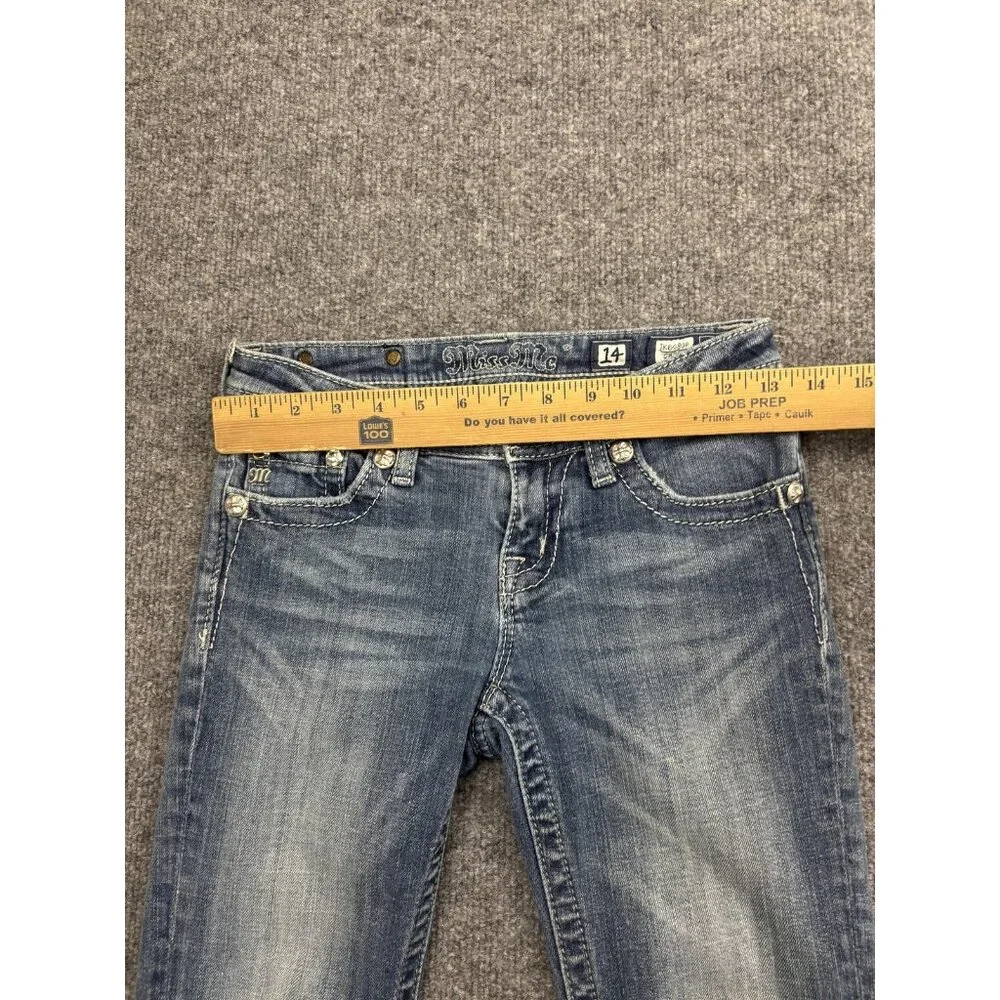 Miss Me Jeans Youth Girls 14 Capri JK6080P Medium Wash Embellished Pockets‎